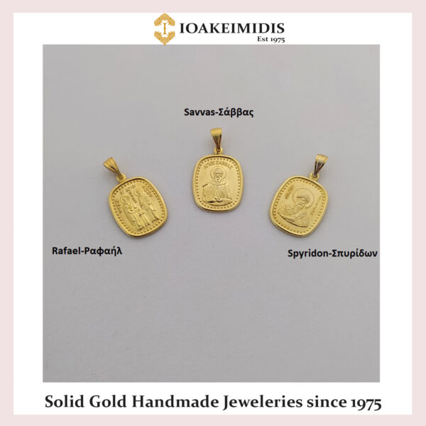 Saint  Rafael-Savvas-Spyridon   gold pendants