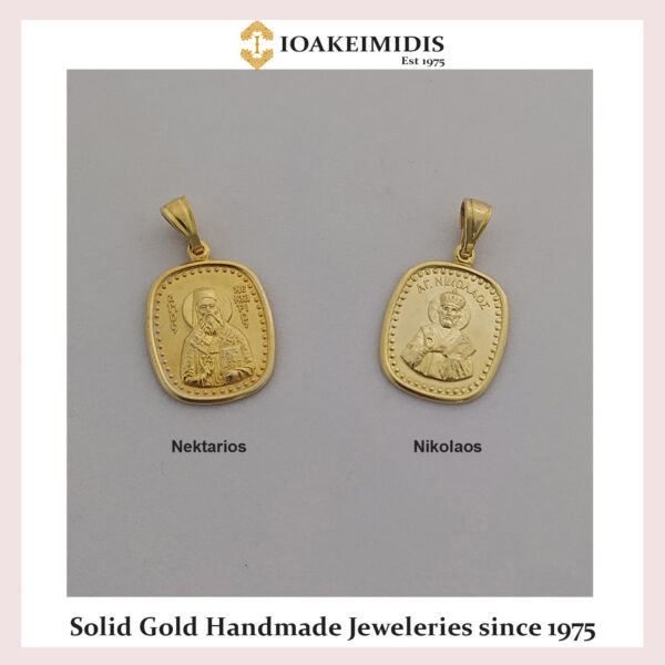 Saint   Nektarios - Nicholaos gold pendants