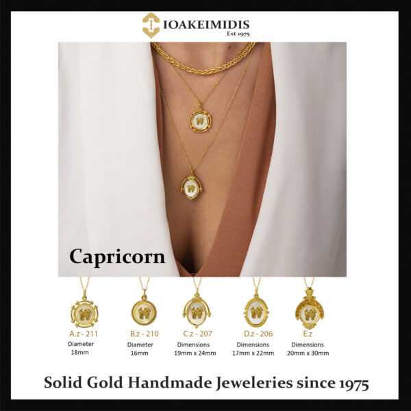 Capricorn signs Gold pendants