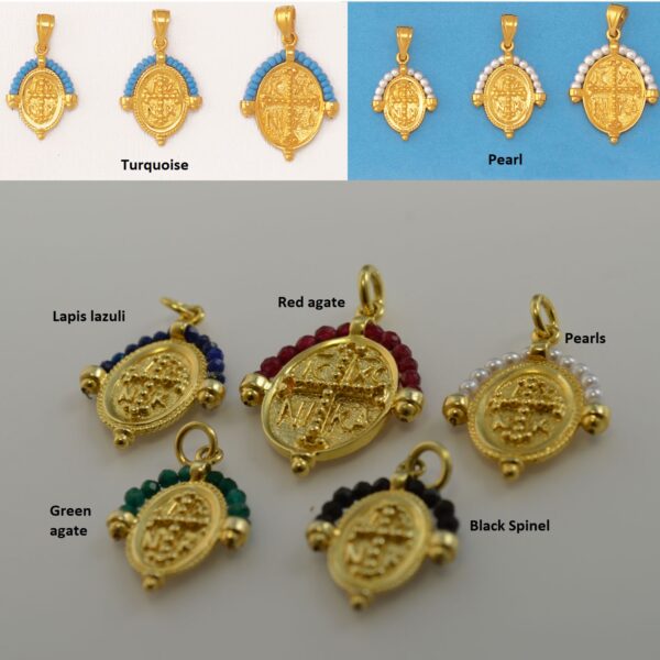 Byzantium Era Gold Pendant with Beads  170-171-172 (184-185-186)