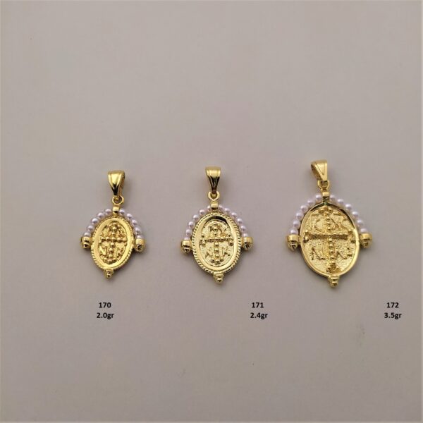 Byzantium Era Gold Pendant with Beads  170-171-172 (184-185-186)