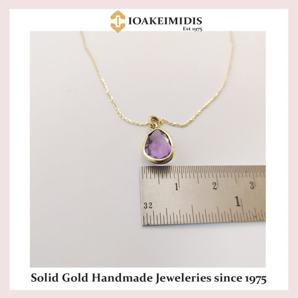Amethyst gemstone gold pendant