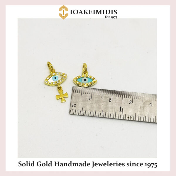 Good Luck ”Mati” Evil Eye gold pendant -M.63