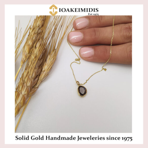 Smokey Amethyst gemstone Gold Pendant